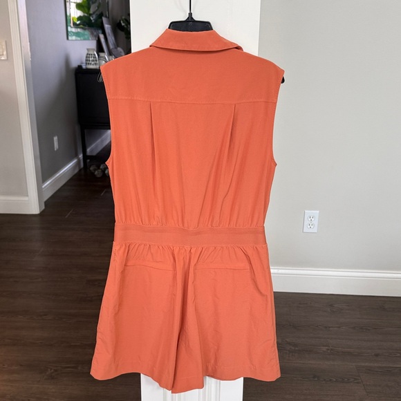 Athleta NWOT Brooklyn Sleeveless Zip Romper in Sunbaked Orange Clay 8 - Picture 6 of 9